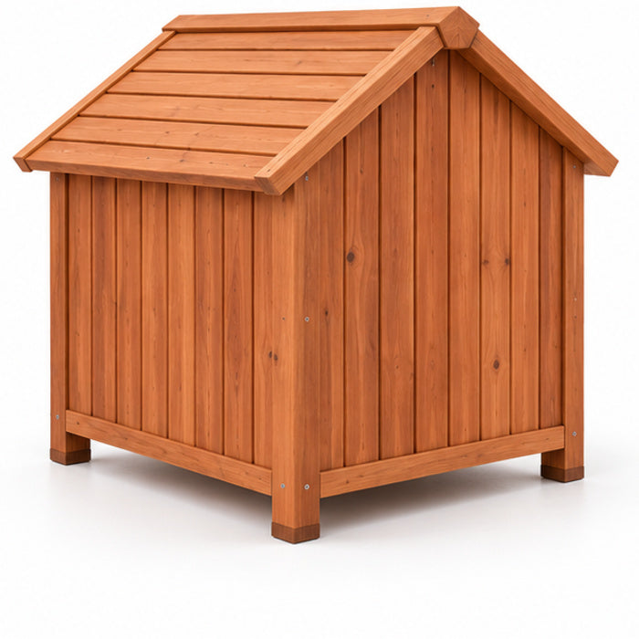 Gabled Wooden Indoor Pet House – Back Angled
